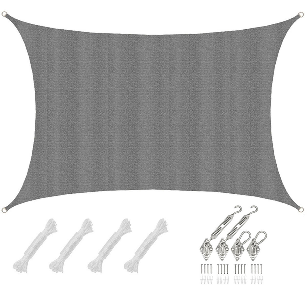 SONNENSEGEL Luftdurchlässig 600/400 cm Grau - Grau, Kunststoff (400/600cm) - Amanka