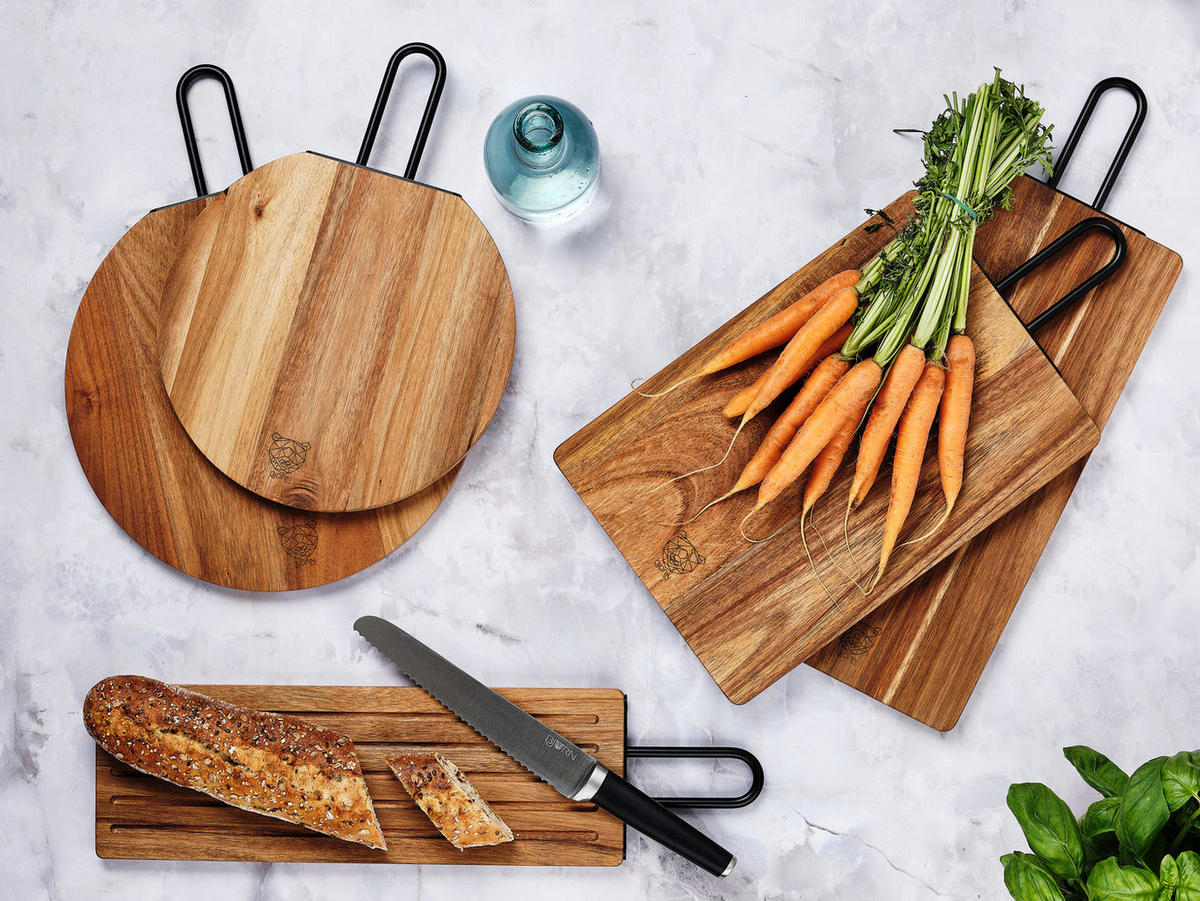 SCHNEIDEBRETT aus Akazienholz Stine - Ø31cm - Braun, Holz (31/40cm) - Björn