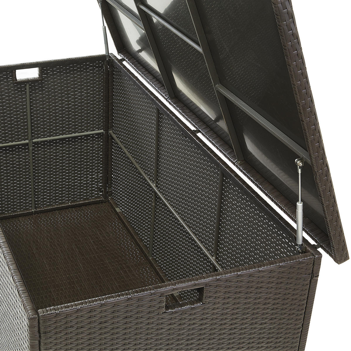 ÚLOŽNÝ BOX NA POLSTROVÁNÍ Ratan hnědý 155/75 cm Modena - černá/hnědá, plast (155/80/75cm) - Beliani
