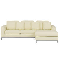 ECKSOFA Leder Beige rechtsseitig Oslo - Beige, Leder/Fell (270/151cm) - Beliani