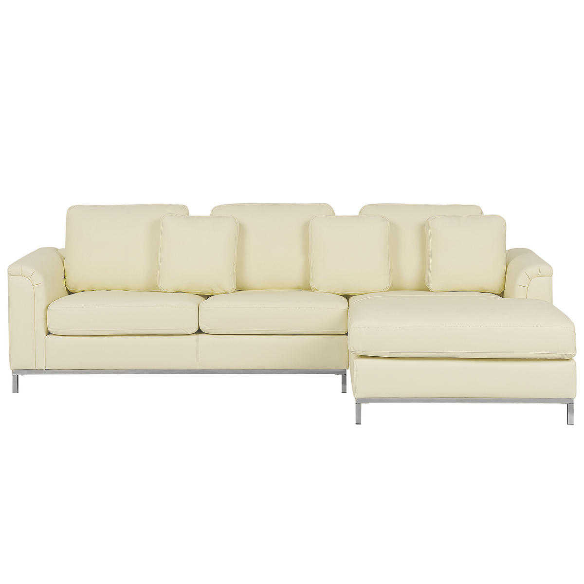 ECKSOFA Leder Beige rechtsseitig Oslo - Beige, Leder/Fell (270/151cm) - Beliani