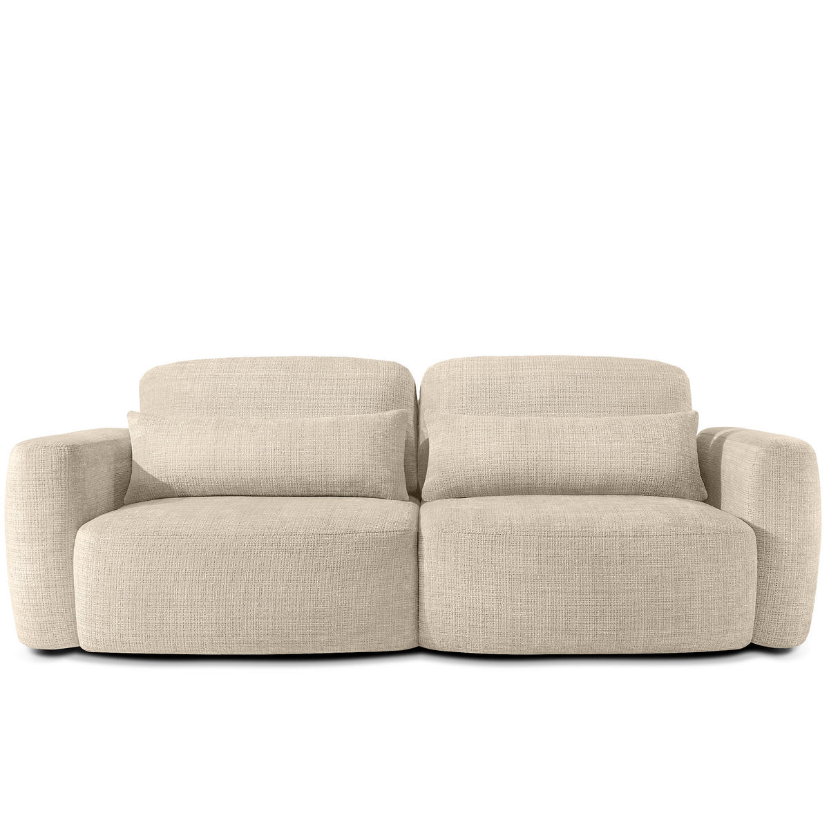 SITZGARNITUR ELOSA - Creme, Holz/Textil (245/85/115cm) - KONSIMO®