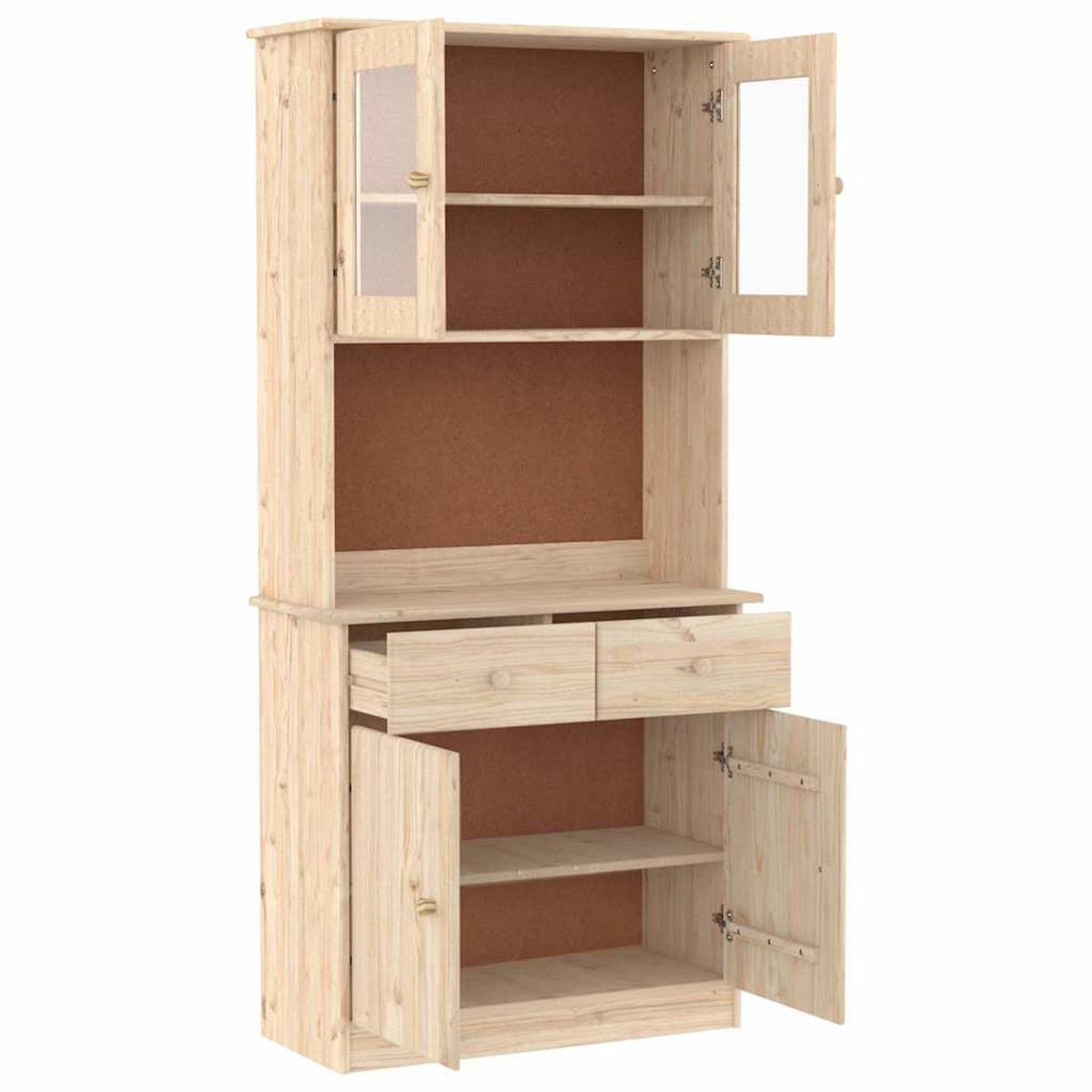 HIGHBOARD Alta 77/35/165 Cm Massivholz Kiefer - Braun, Holz (35/165/77cm) - vidaXL