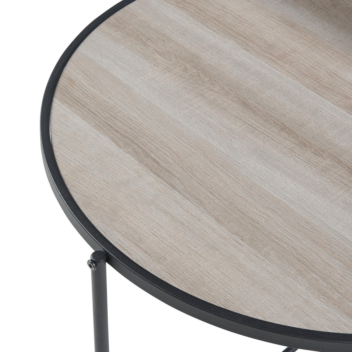 BEISTELLTISCH Fyresdal - Eichefarben/Schwarz, Holzwerkstoff/Metall (62/62/68cm) - [en.casa]
