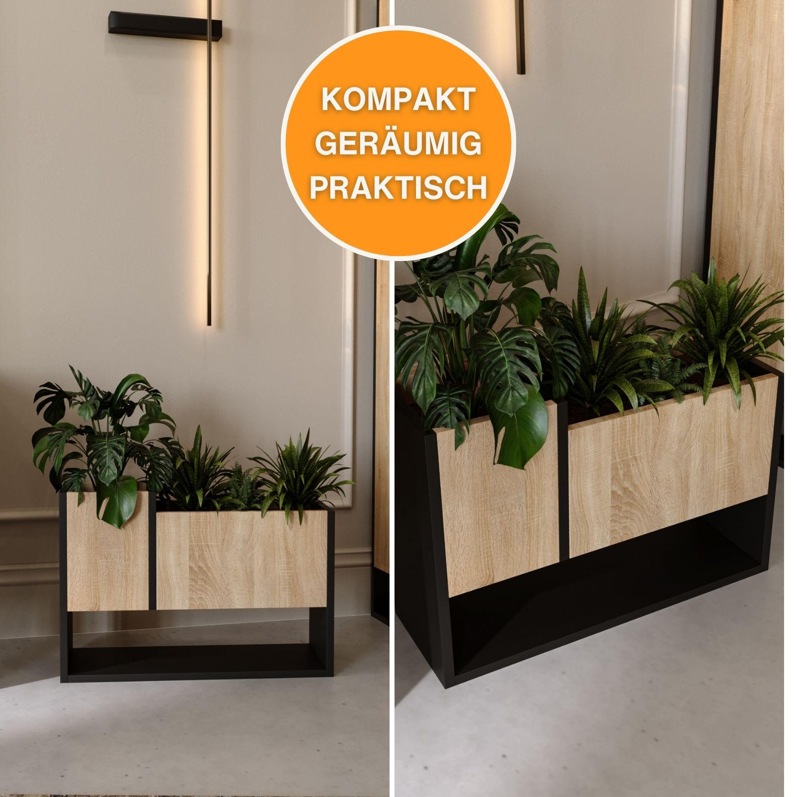 BLUMENKASTEN - Sonoma Eiche, Holzwerkstoff (23/45/65cm) - RAUMHIRSCH FURNITURE