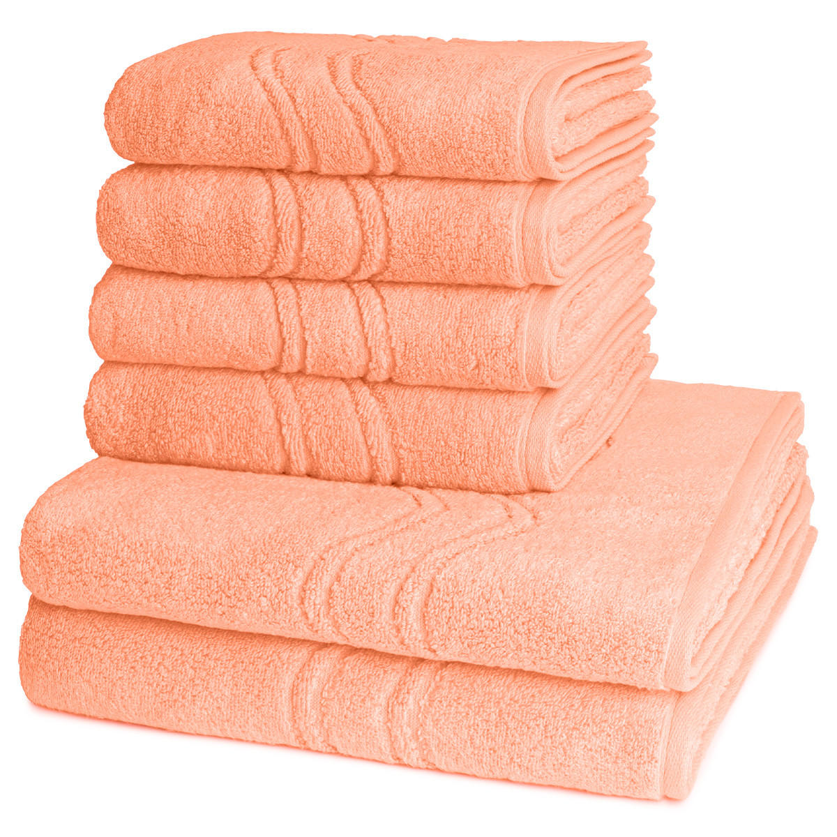 FROTTIERSET Cashmere feeling 6-teilig - Orange, Textil (50/100cm) - Ross
