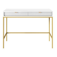KONSOLENTISCH Vellore Weiß mit goldenem Gestell - Weiß, Holzwerkstoff/Metall (50/104/77cm) - Selsey
