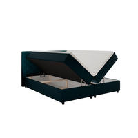 BOXBETT Diamaro 180x200 cm mit Bettkasten und Topper - Dunkeltürkis - Türkis, Holz (180/200cm) - Panda Möbel