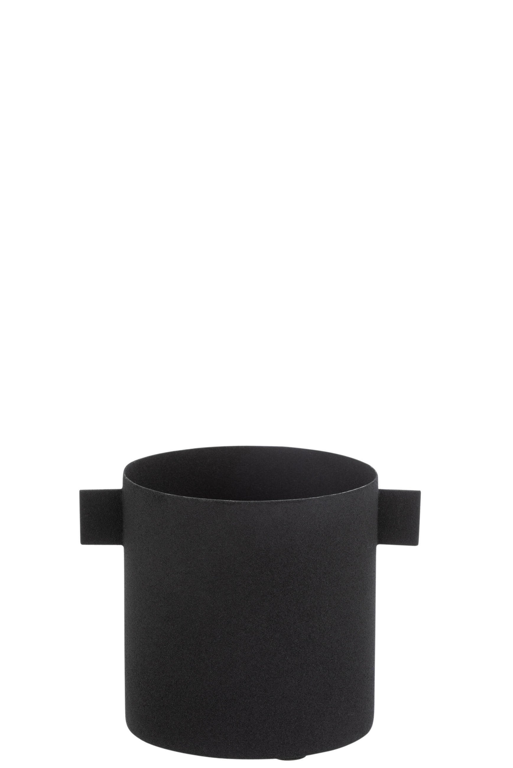 BLUMENTOPF RUND - Metall - Schwarz - S - 2er set - Ø 11 cm - Schwarz, Metall (11/12cm) - J-Line