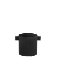 BLUMENTOPF RUND - Metall - Schwarz - S - 2er set - Ø 11 cm - Schwarz, Metall (11/12cm) - J-Line