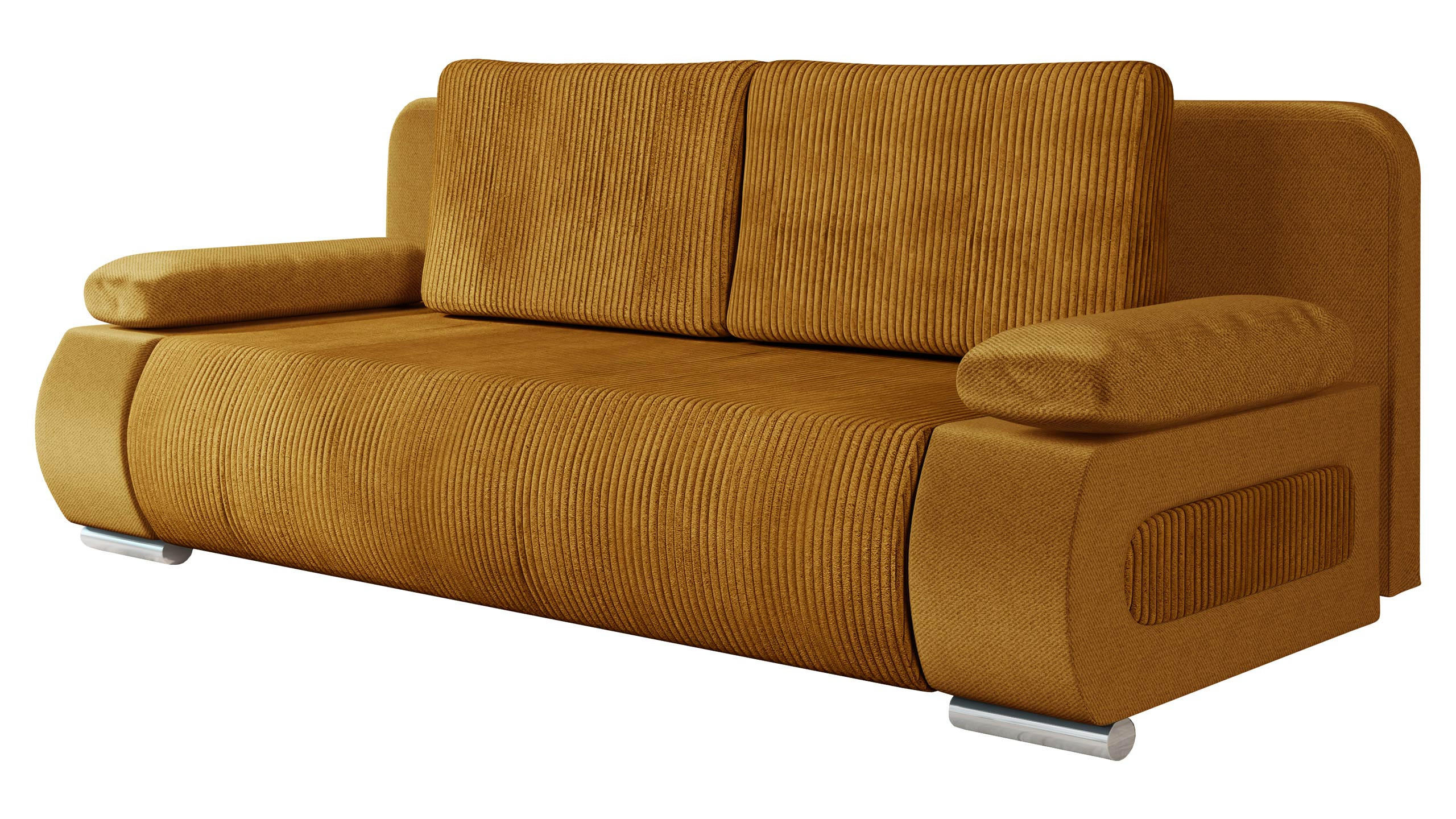 SCHLAFSOFA Emma Cord - Gelb, Holz/Kunststoff (200/77/92cm) - MIRJAN24