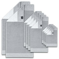HANDTUCH Unisex Luxury Home C Two-Tone Grau Baumwolle 10er Pack - Platinfarben, Naturmaterialien (200/135cm) - Cawoe