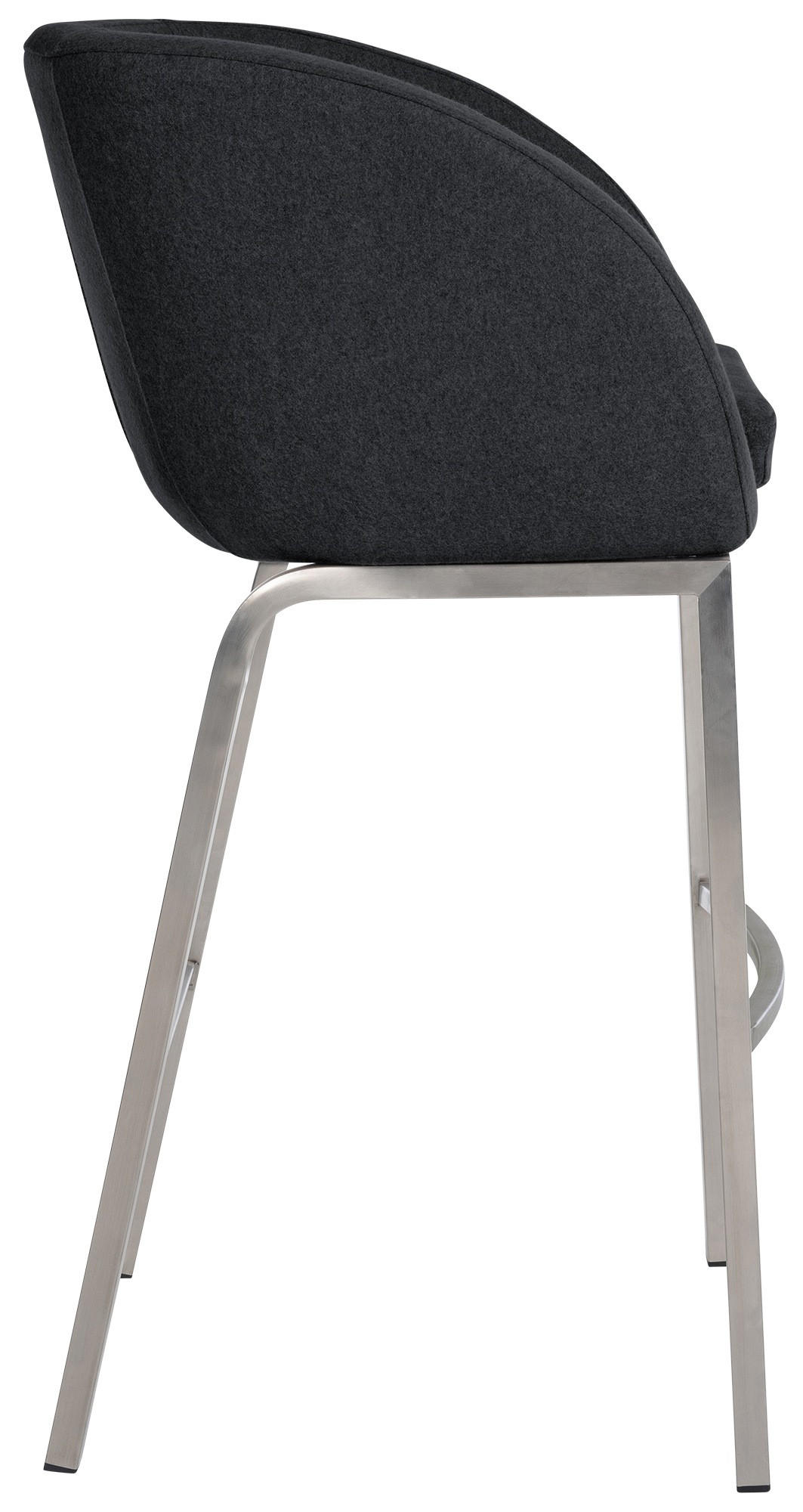 BARHOCKER Filz anthrazit - Edelstahlfarben/Anthrazit, Textil/Metall (58/107/54cm) - CLP