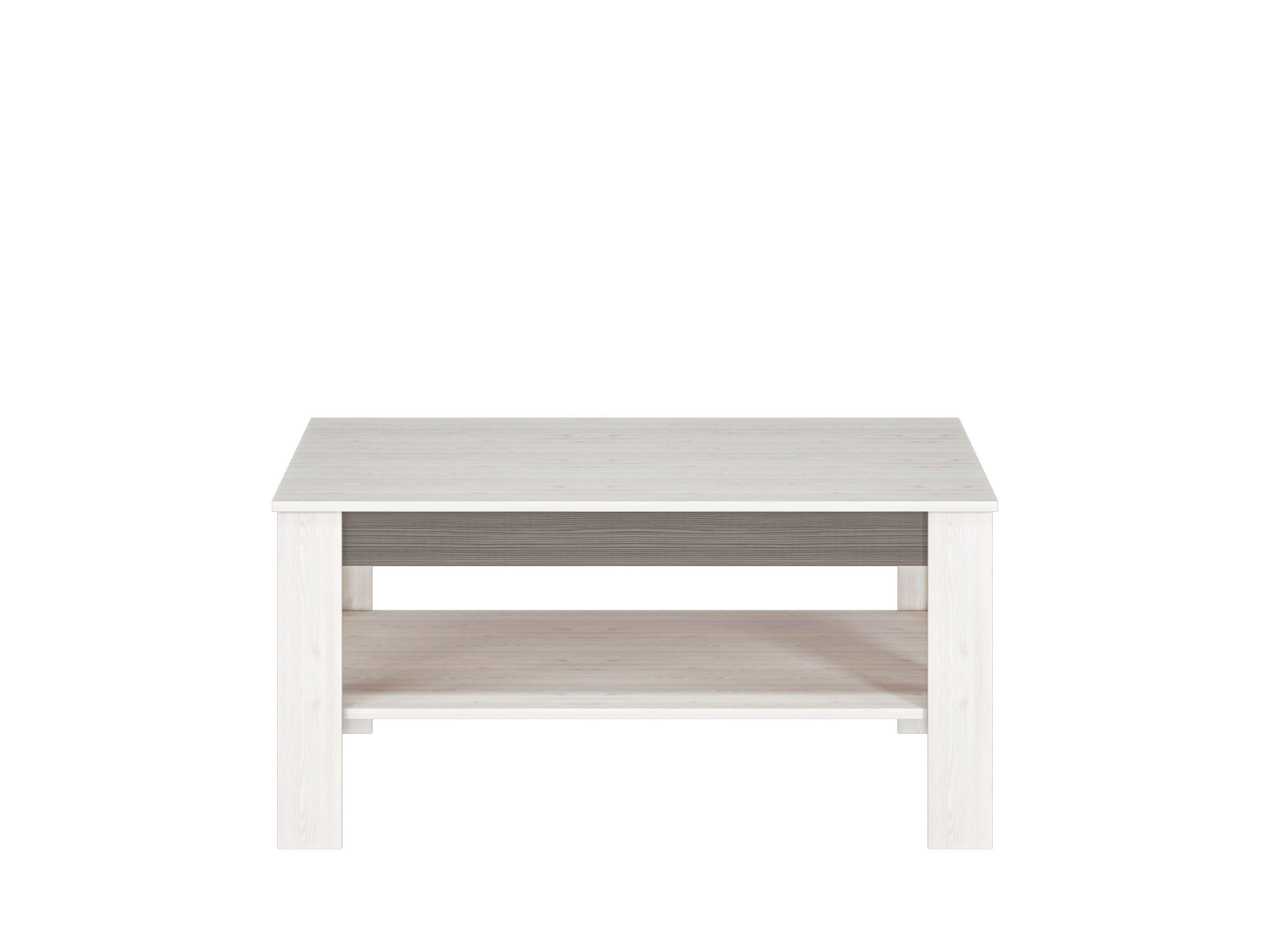 COUCHTISCH Blanco Pinie weiß / grau 114 / 67 / 56cm - Weiß, Holz/Holzwerkstoff (67/114/56cm) - Feldmann-Wohnen