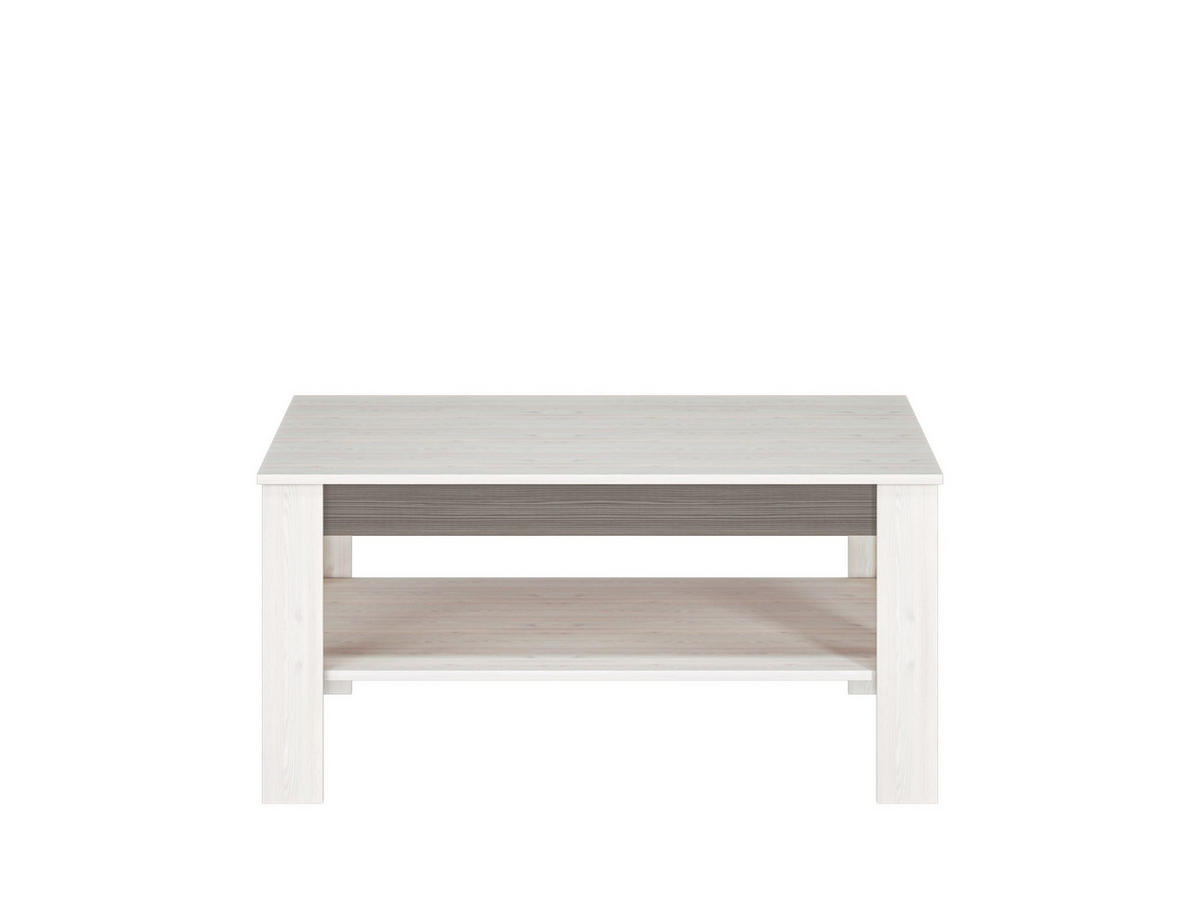 COUCHTISCH Blanco Pinie weiß / grau 114 / 67 / 56cm - Weiß, Holz/Holzwerkstoff (67/114/56cm) - Feldmann-Wohnen