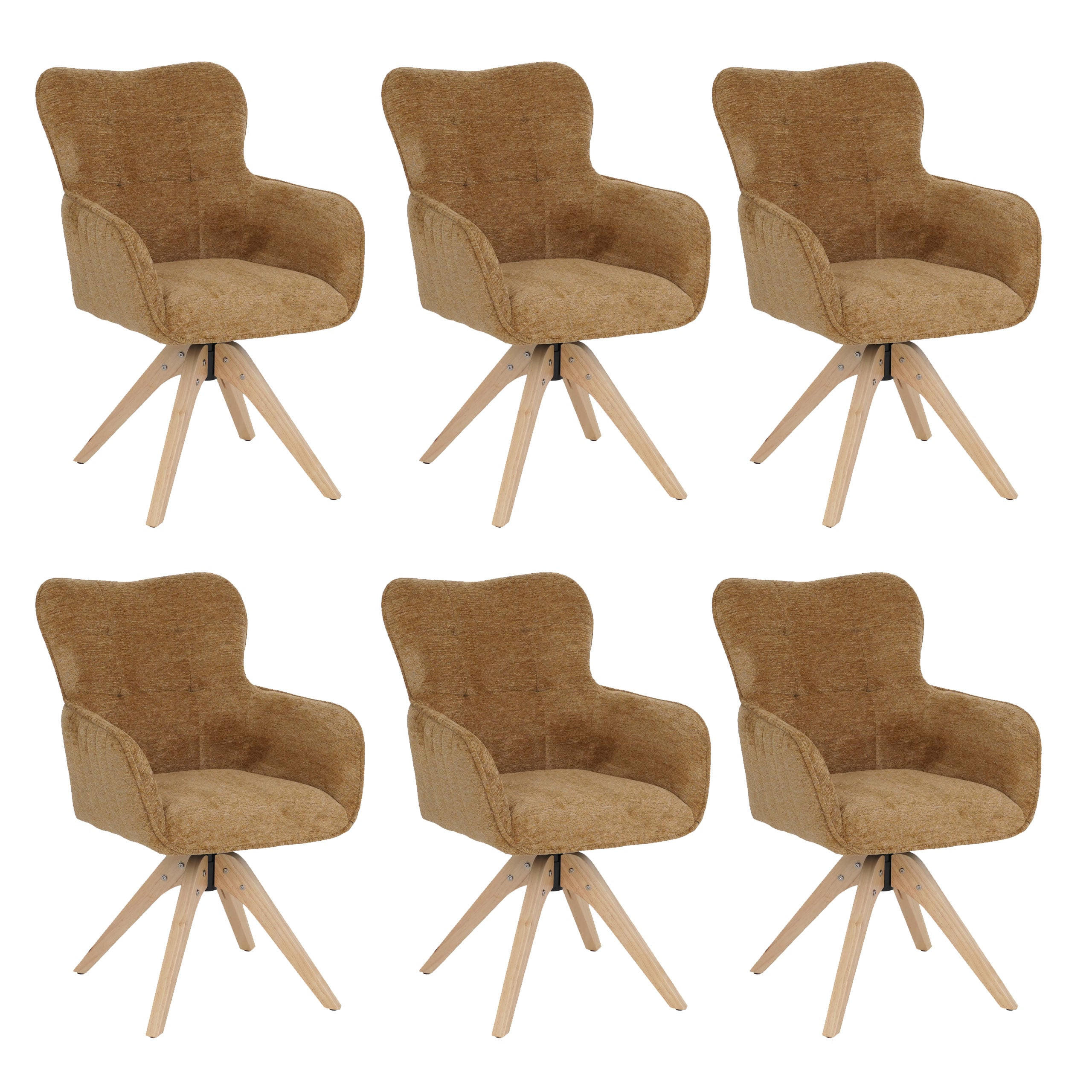JÍDELNÍ ŽIDLE Hořčičně žlutá, sada 6 ks - žlutá, textil (62/92/68cm) - MCW