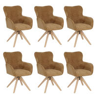 JÍDELNÍ ŽIDLE Hořčičně žlutá, sada 6 ks - žlutá, textil (62/92/68cm) - MCW