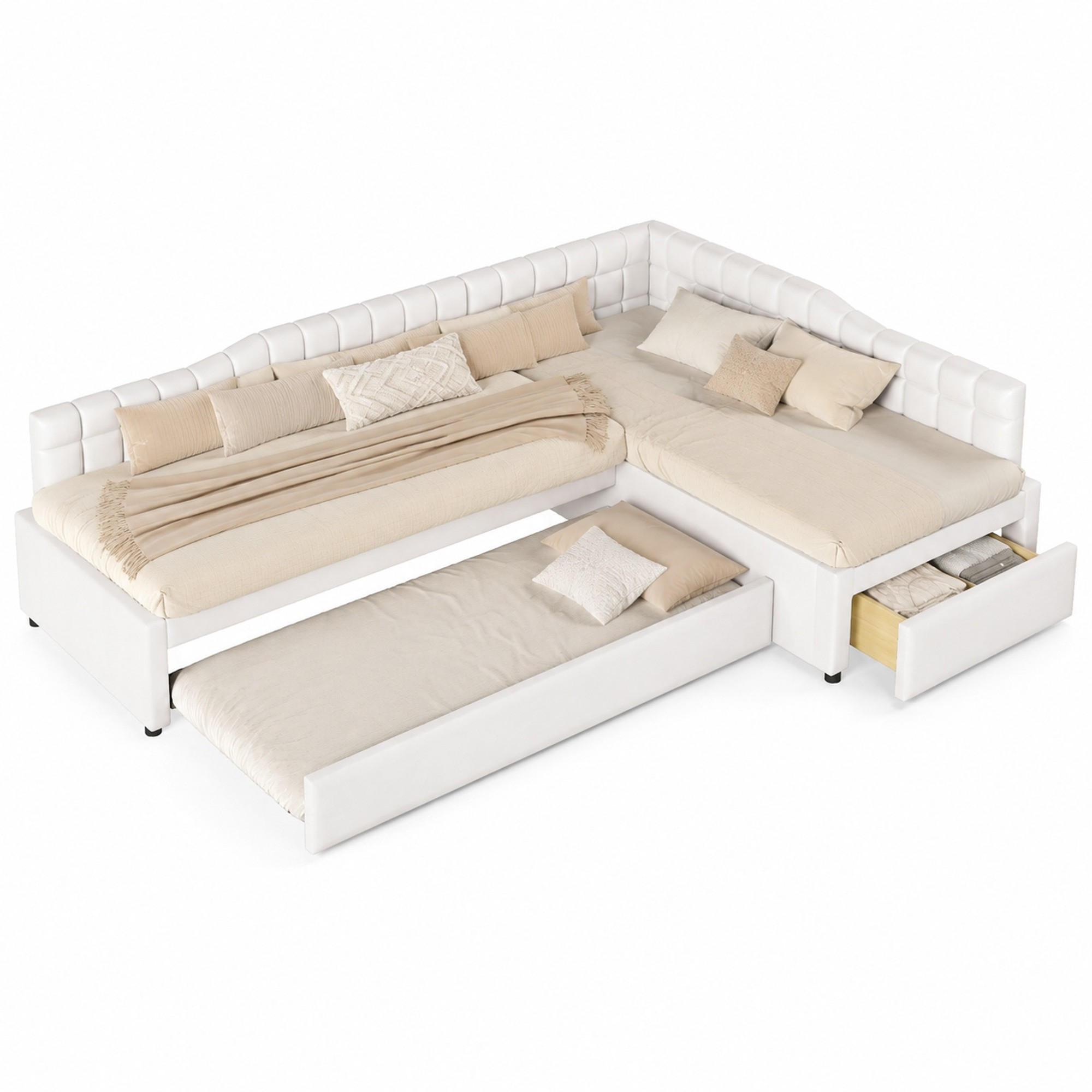 Ivmeu L-Förmiges Beige 90x200 cm