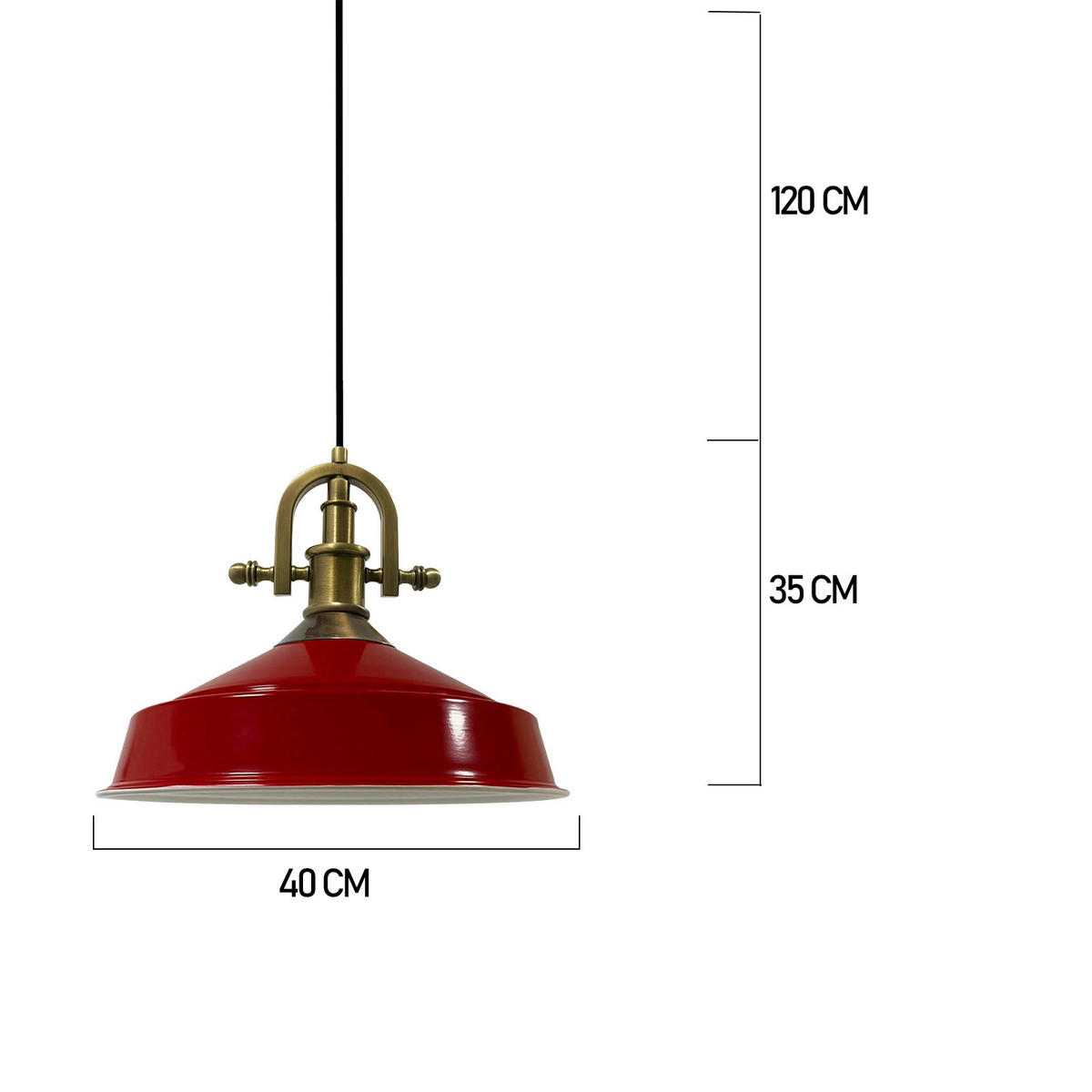 PENDELLEUCHTE Asletl-Marine - Rot, Metall (41/41/28cm) - Bamyum