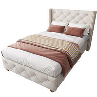 POLSTERBETT 90/200 cm Beige aus Leinen mit Lattenrost - Beige, Textil (90/200cm) - OKMYHOME