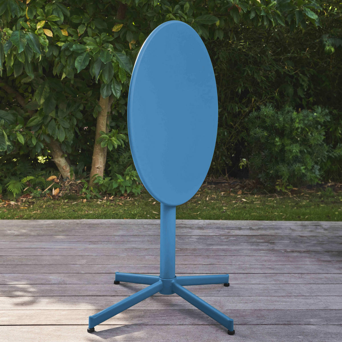 GARTENTISCH , klappbar, Pazifikblau - Blau, Metall (90/50/72cm) - Oviala
