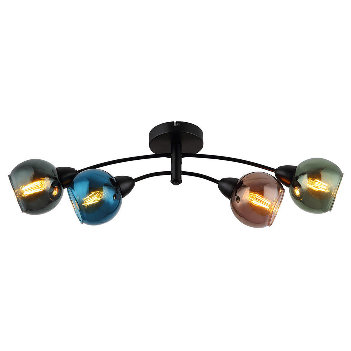 LED DECKENLEUCHTE Glas Petrol Bunt - Multicolor, Glas (76/50/24cm) - Globo Lighting