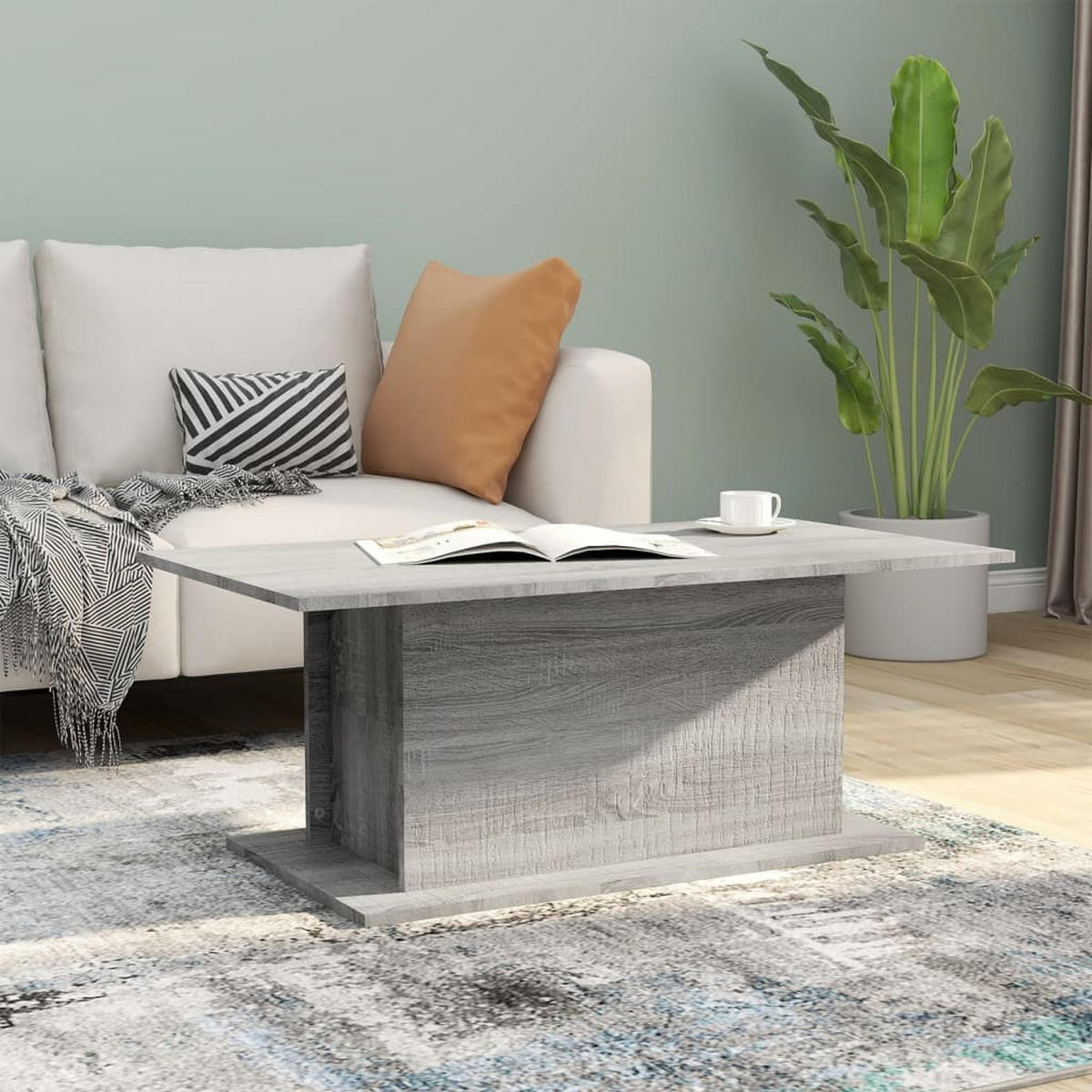 COUCHTISCH Grau Sonoma 102x55,5x40 cm Holzwerkstoff - Grau, Holzwerkstoff (102/55.5/40cm) - furnicato