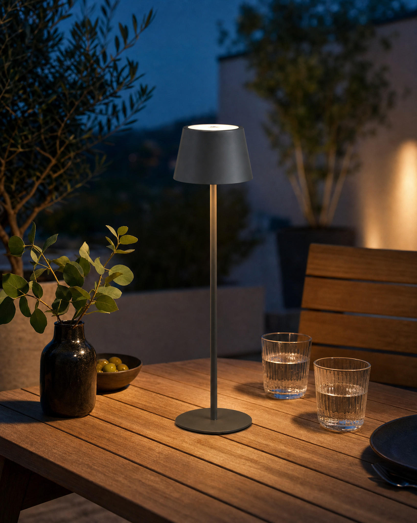LED Tischlampe 3 in 1 Grau max. 45cm hoch - Grau, Kunststoff (11/11/45cm) - Northpoint