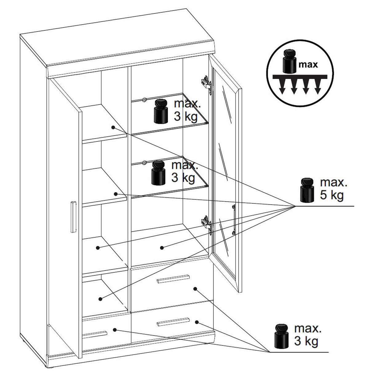 VITRINE Imperial Nussbaum Imperial 80 / 37,5 / 152cm - Nussbaumfarben/Braun, Holz/Holzwerkstoff (80/152/38cm) - Feldmann-Wohnen