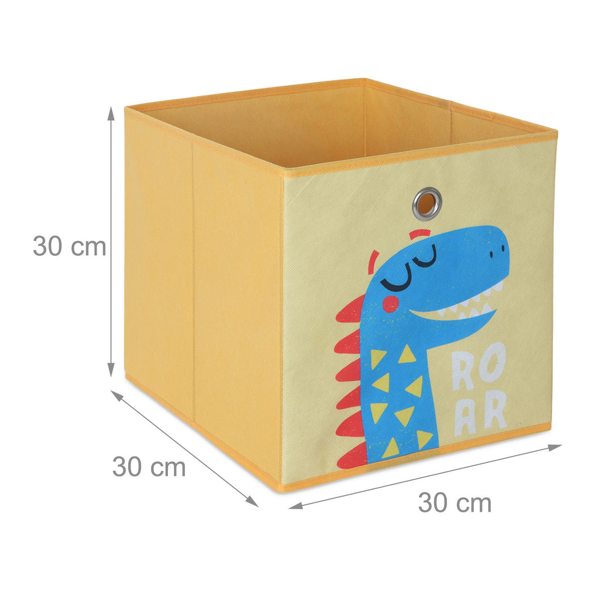 4xKINDERAUFBEWAHRUNGSBOXEN - Multicolor, Wellpappe/Textil (30/30cm) - Relaxdays