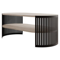 COUCHTISCH Fikoli Oval I - Taupe/Schwarz, Holzwerkstoff/Metall (100/50/40cm) - MIRJAN24