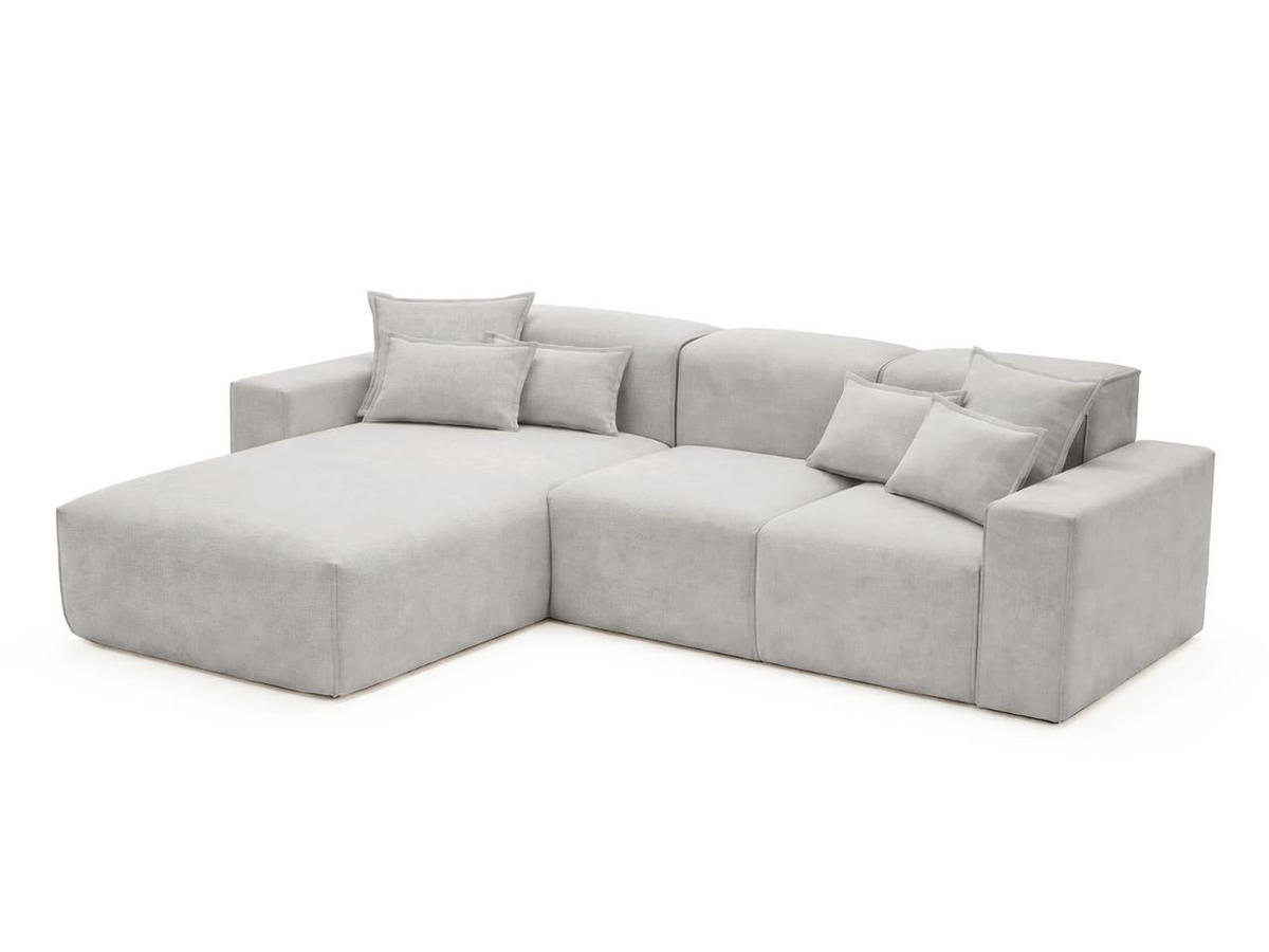 ECKSOFA Leni Grau Links - Grau, Holz/Textil (265/180cm) - Graingold
