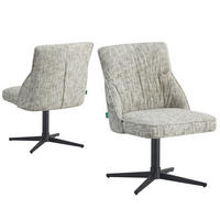 ESSZIMMERSTUHL LORENA 2er-Set - Hellgrau/Schwarz, Textil/Metall (49/83/62cm) - DUBI Möbel