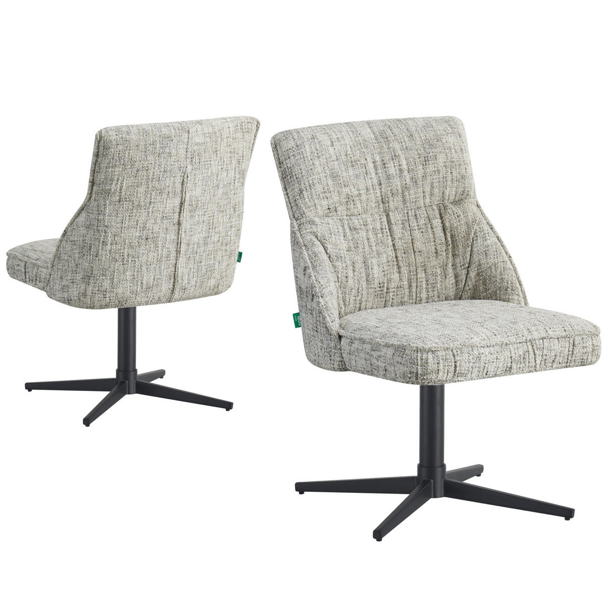 ESSZIMMERSTUHL LORENA 2er-Set - Hellgrau/Schwarz, Textil/Metall (49/83/62cm) - DUBI Möbel