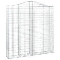 GABIONE Mit Hochbogen 200/30/200/220 Cm Verzinktes Eisen - Silberfarben, Metall (200/220/30cm) - vidaXL
