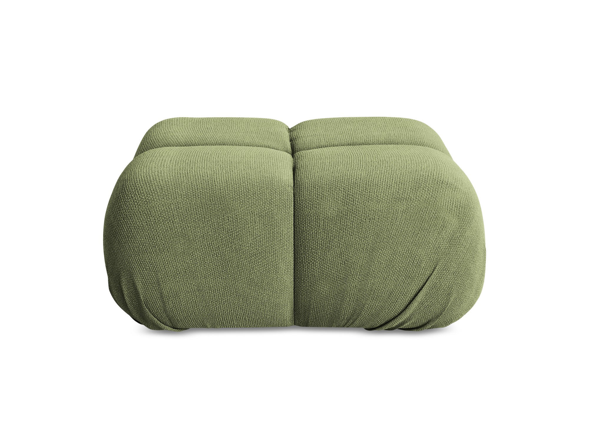 POUF Chenille Stoff Grün - Schwarz/Grau, Kunststoff/Textil (95/41/95cm) - Makamii