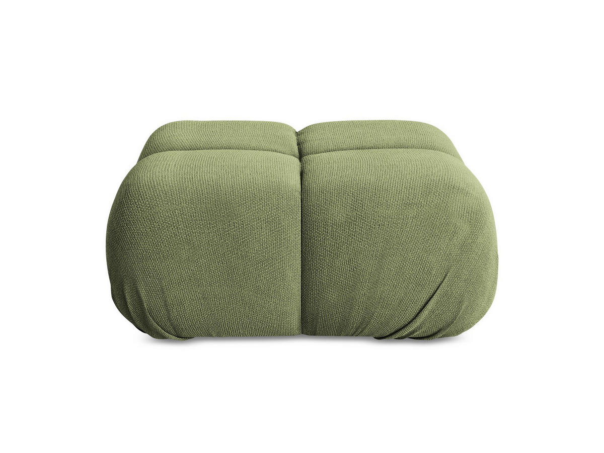 POUF Chenille Stoff Grün - Schwarz/Grau, Kunststoff/Textil (95/41/95cm) - Makamii
