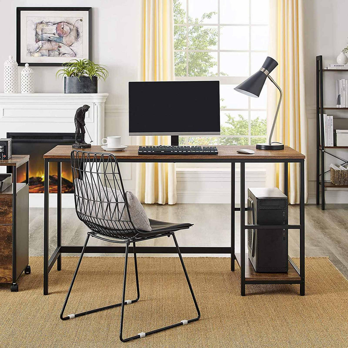 SCHREIBTISCH COMPUTERTISCH - Braun, Holzwerkstoff (140/60/75cm) - Hansiro