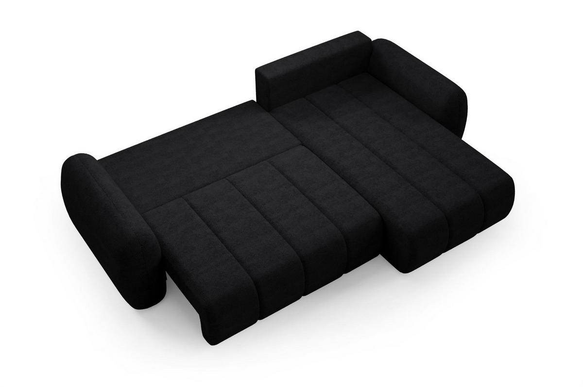 ECKSOFA Caria Mit Schlaffunktion - Schwarz, Holzwerkstoff/Textil (304/190cm) - Fun Möbel