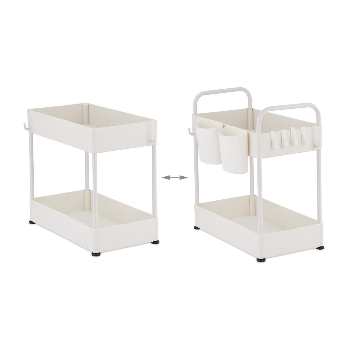 UNTERWASCHBECKENREGAL - Weiß, Kunststoff/Metall (22/42.5/40cm) - Relaxdays