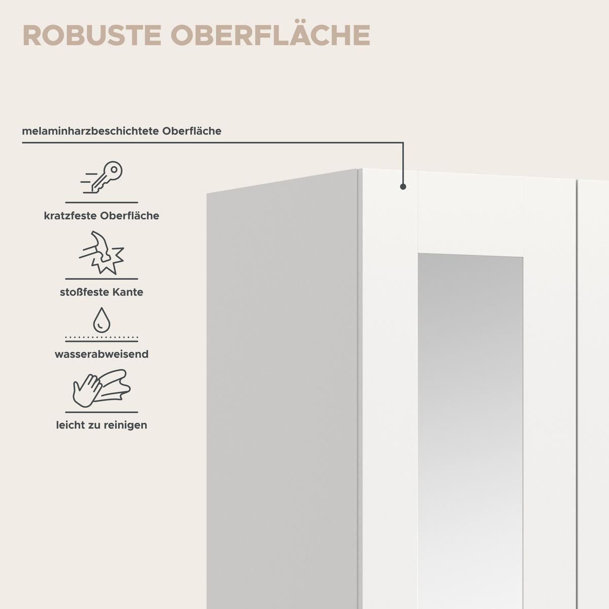 KLEIDERSCHRANK 2-türig VISBY (B/H/T: ca. 80/195/56 cm) in weiß/weiß - Weiß, Holzwerkstoff (80/195/56cm)