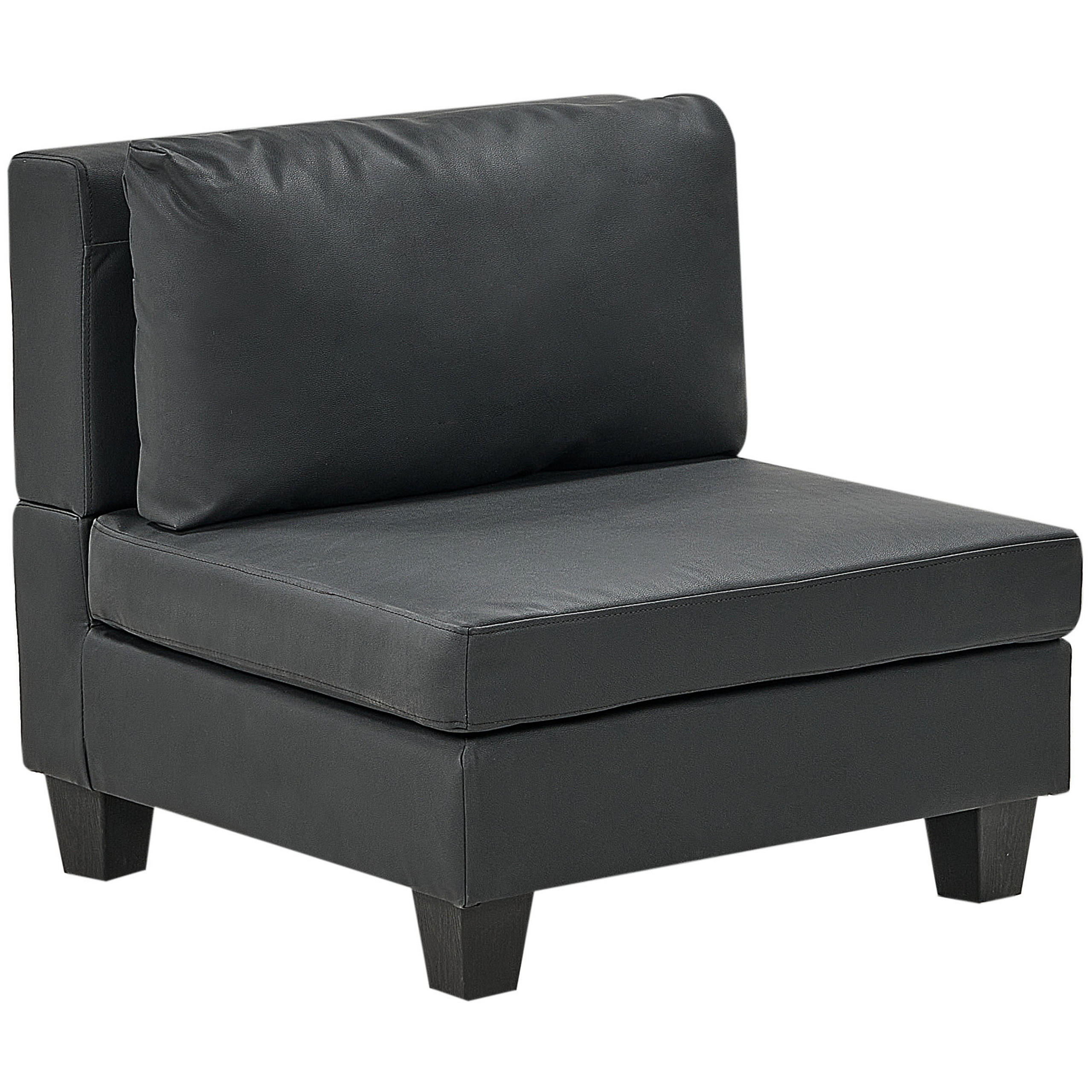 SESSELMODUL Kunstleder Schwarz Unstad - Schwarz, Kunststoff (76/72/76cm) - Beliani