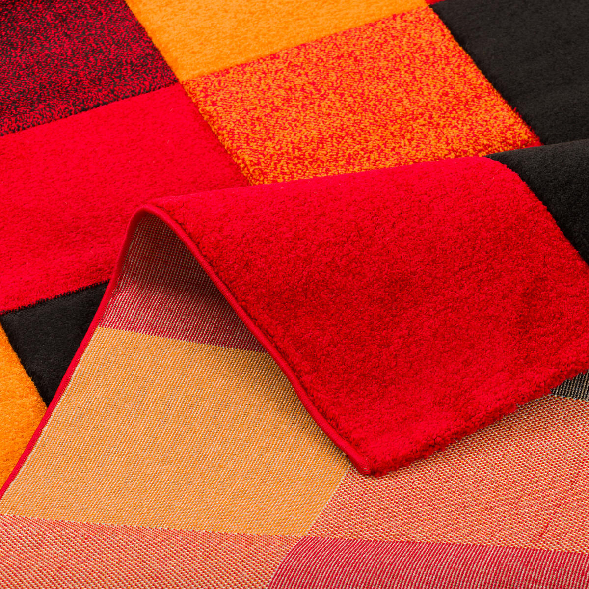 DESIGNER TEPPICH BRILLIANT KARO - Rot/Orange, Textil (160/230cm) - Pergamon