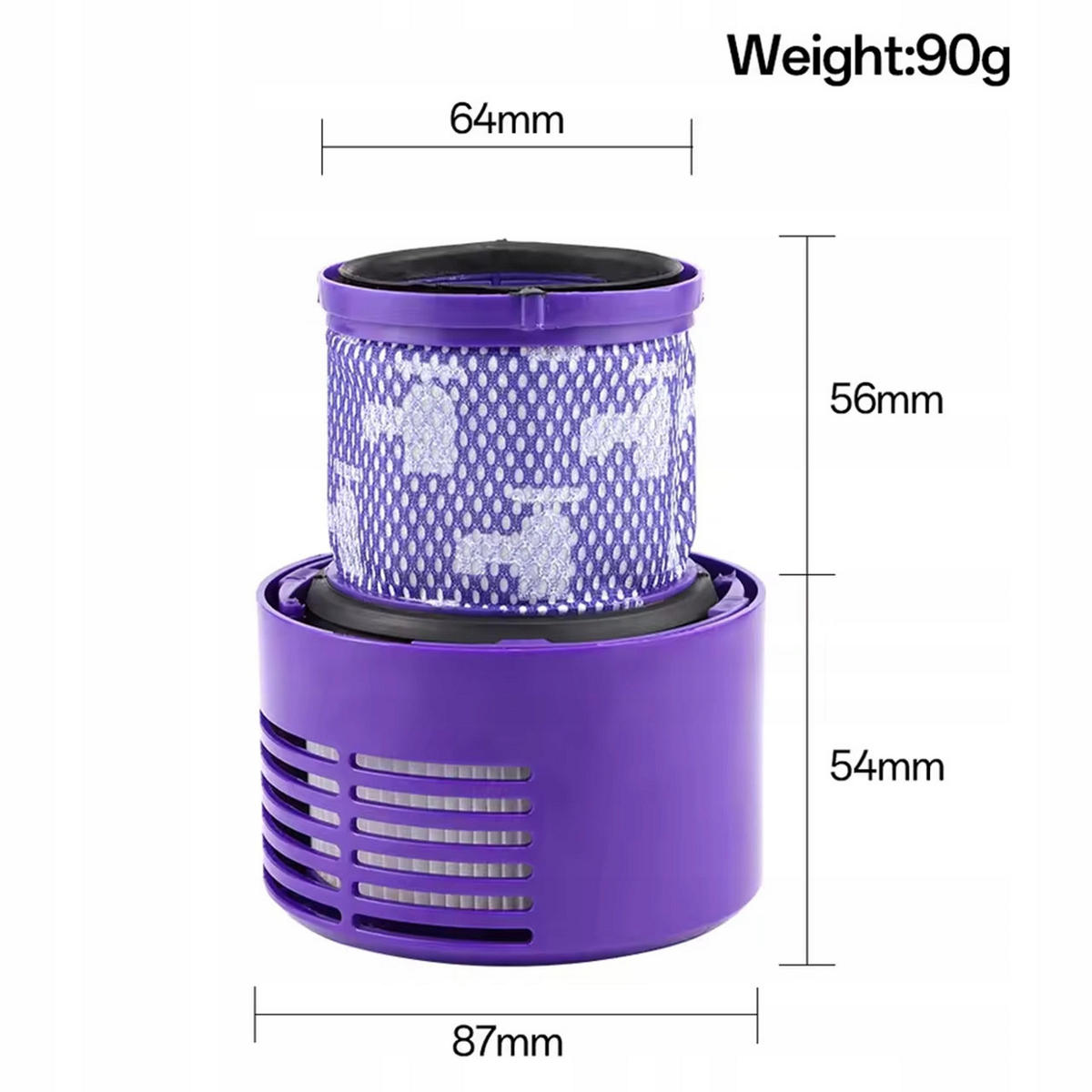 FILTER V10 - 3er-Set HEPA waschbar, Reinigungsbürste mit Klinge, Ersatzfilter, hohe Partikelfiltration - Multicolor, Kunststoff/Metall (10/10/10cm)