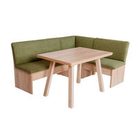 ECKBANKGRUPPE Die Vielseitige Tisch III - Eichefarben/Grün, Holzwerkstoff/Buchenholz (145/86/185cm) - Kundler Home
