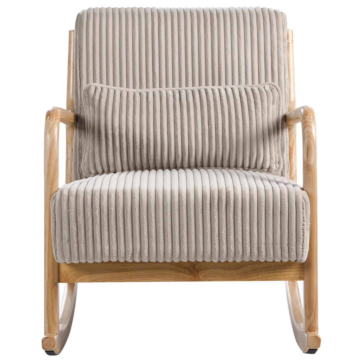 SCHAUKELSESSEL Hellbraun Sorsele - Hellbraun/Beige, Textil (65/79/81cm) - Beliani