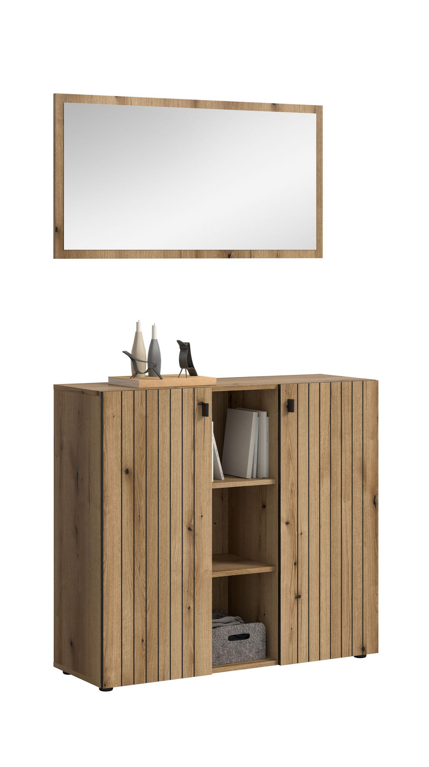 GARDEROBEN-SET STATION 2-tlg. (B/H/T: ca. 106/192/37 cm) in Evoke Oak Nachbildung/Evoke Oak Nachbildung - Eichefarben, Holzwerkstoff (106/192/37cm)