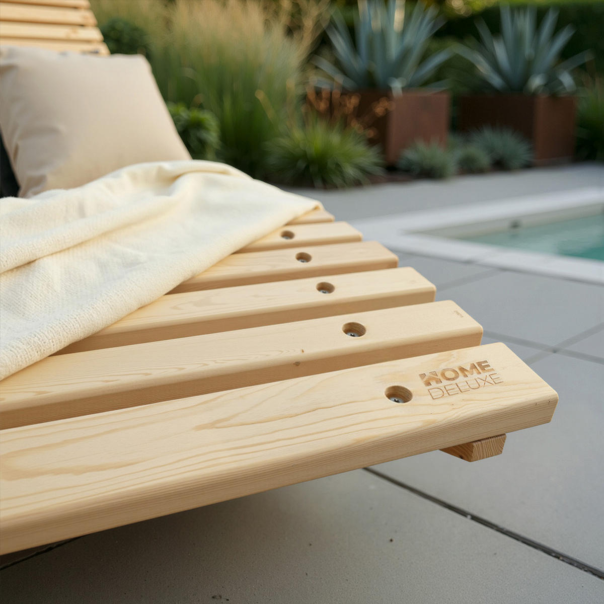 WELLENHOLZLIEGE WOLGA - 120 cm - Naturfarben, Holz (120/82/188cm) - Home Deluxe