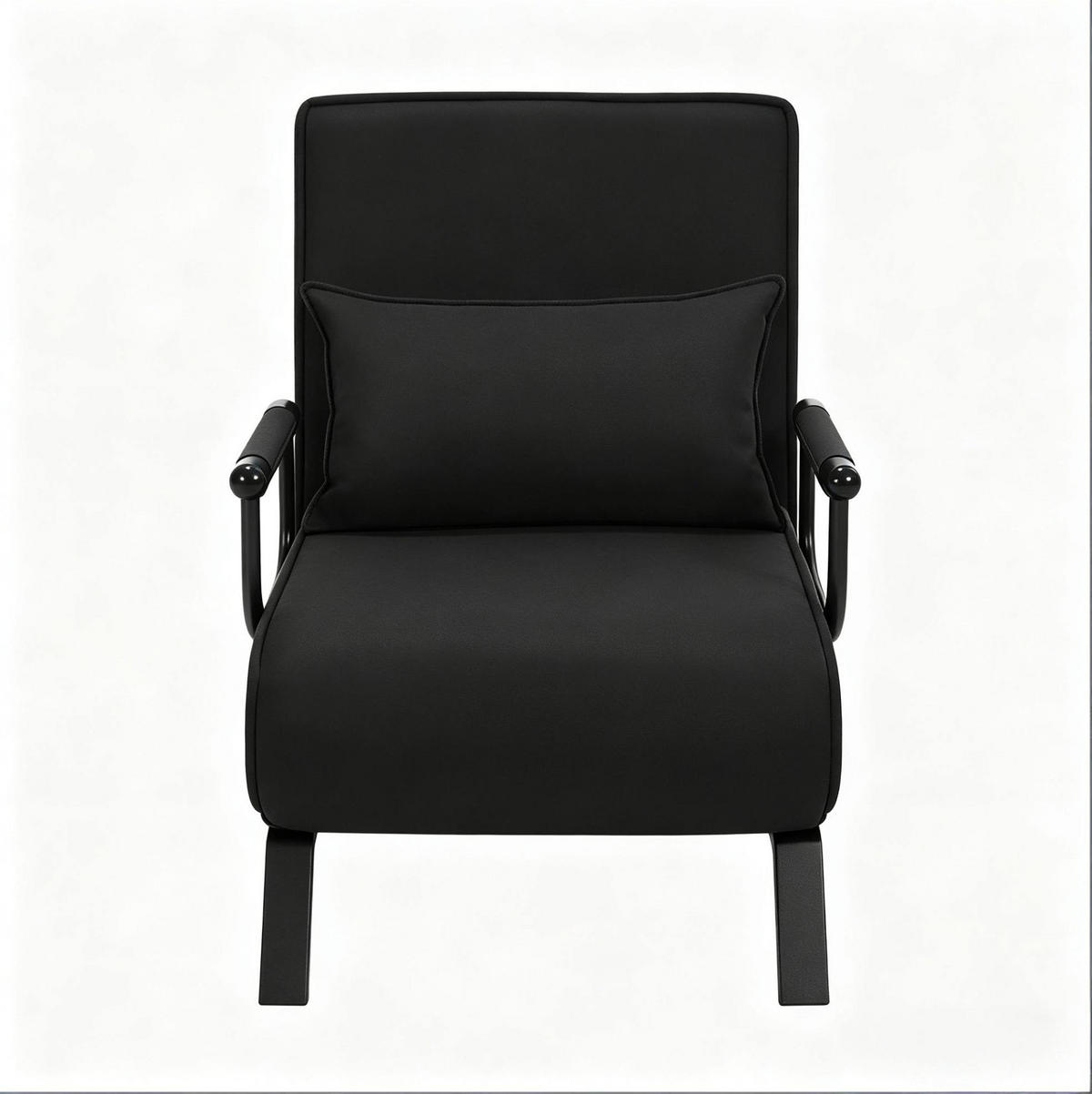 SCHLAFSESSEL 65/78/75 cm schwarz aus Leinen und Metall, klappbar - Schwarz, Kunststoff (75/78/65cm) - OKWISH