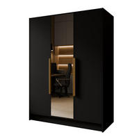 FLÜGELTÜRENSCHRANK LUSSO - Goldfarben/Schwarz, Holzwerkstoff (150/200/51cm) - Meblini